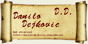 Danilo Dejković vizit kartica